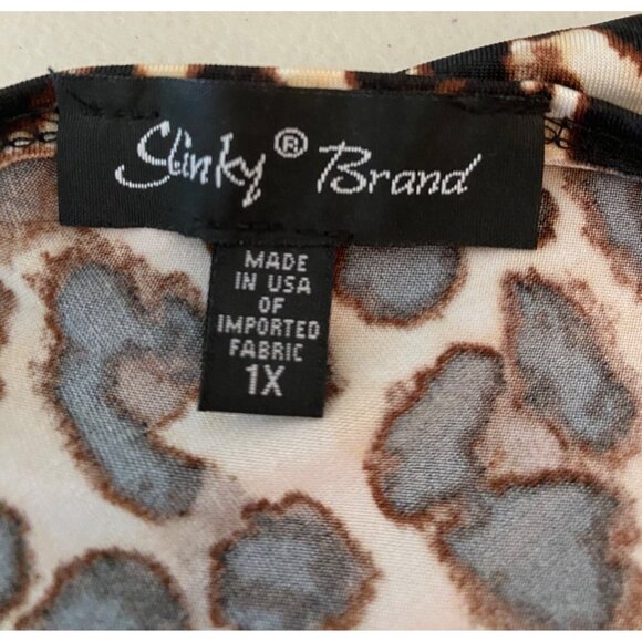Slimky Brand Leopard Print Sleeveless Ruffle Tunic Dress Poly/Spandex 1X - Picture 3 of 9
